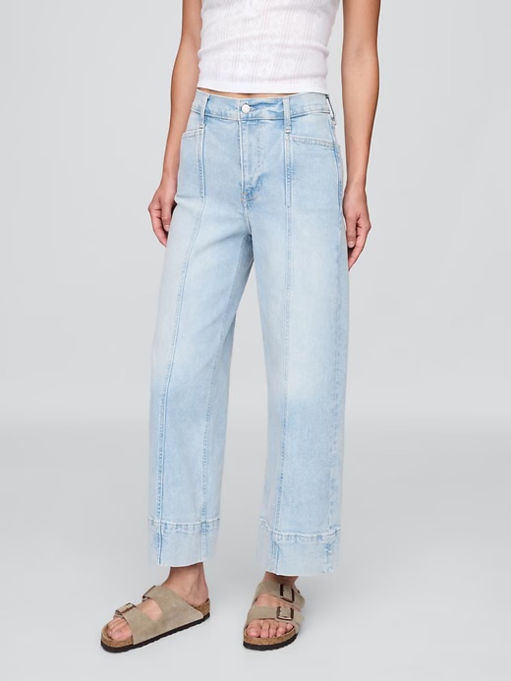 GAP High Rise Stride Wide-Leg Ankle Jeans - Size 32/12R